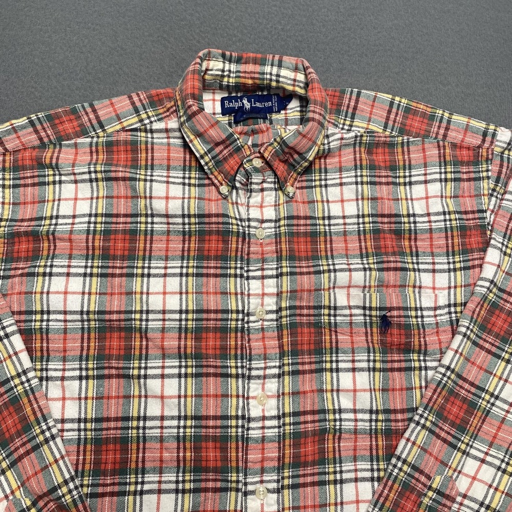 Ralph Lauren Shirt Mens XL Plaid Flannel‎ Long Sleeve Blair Classic Button Down
